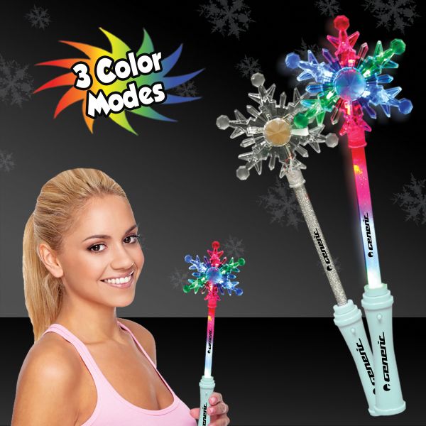 Main Product Image for 15" Light Up LED Glow Snowflake Wand