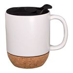15 oz. Ceramic Mug with Cork Base - Glossy White