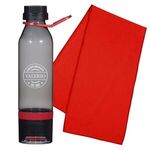 15 Oz. Energy Sports Bottle With Phone Holder and Cooling... - Charcoal With Red