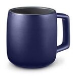 15 oz. Geo Square Handle Ceramic Mug - Blue-navy