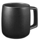 15 oz. Geo Square Handle Ceramic Mug in Individual Mailer - Black