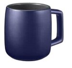 15 oz. Geo Square Handle Ceramic Mug in Individual Mailer - Blue-navy