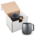15 oz. Geo Square Handle Ceramic Mug in Individual Mailer - Gray