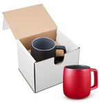15 oz. Geo Square Handle Ceramic Mug in Individual Mailer - Red