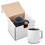 15 oz. Geo Square Handle Ceramic Mug in Individual Mailer -  