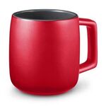 15 oz. Geo Square Handle Ceramic Mug - Red