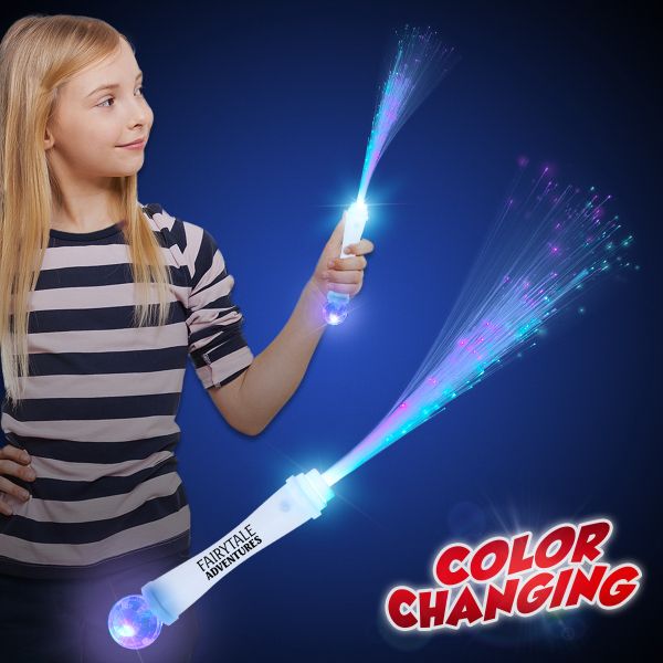 Main Product Image for 15" White Fiber Optic LED Light Up Glow Wand With Strobe