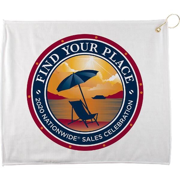 Main Product Image for 15" x 18" Full Color Polyester Blend White Towel
