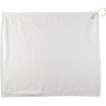 15" x 18" Full Color Polyester Blend White Towel - White