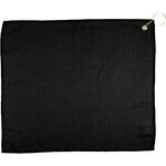 15" x 18" Waffle Towel w/ Grommet - Black