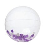 16" Purple and White Confetti Filled Clear Beach Ball