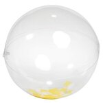 16" Yellow and White Confetti Filled Round Clear Beach Ball