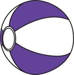 16" Beach Ball - White-purple