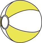 16" Beach Ball - White-yellow