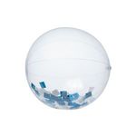 16" Blue and Silver Confetti Filled Round Clear Beach Ball - Clear-blue-silver