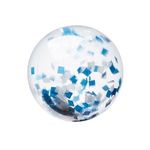 16" Blue and Silver Confetti Filled Round Clear Beach Ball -  