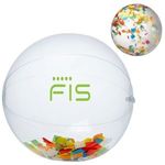 16" Multi Color Confetti Filled Round Clear Beach Ball -  