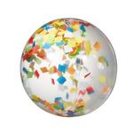 16" Multi Color Confetti Filled Round Clear Beach Ball -  