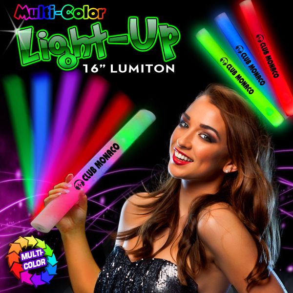 Main Product Image for 16" Multicolor Light Up LED Glow Foam Lumiton Baton