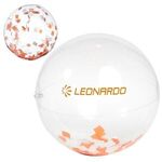 16" Orange And White Confetti Beach Ball -  