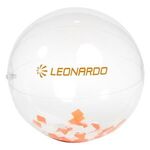 16" Orange And White Confetti Beach Ball -  