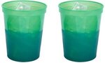 16 Oz Color Changing Smooth Plastic Stadium Cup - Green to Blue
