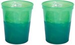 16 Oz Color Changing Smooth Plastic Stadium Cup - Green to Blue