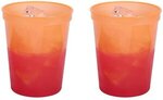 16 Oz Color Changing Smooth Plastic Stadium Cup - Orange to Red
