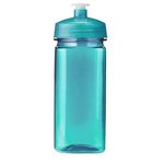 16 Oz PolySure Squared-Up Bottle - Translucent Aqua