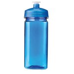 16 Oz PolySure Squared-Up Bottle - Translucent Blue