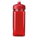 16 Oz PolySure Squared-Up Bottle - Translucent Red
