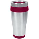 16 oz. Blue Monday Travel Tumbler - Burgundy-silver