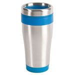 16 oz. Blue Monday Travel Tumbler - Process Blue-silver