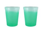 16 oz. Color Changing Smooth Plastic Stadium Cup - Frost To Green