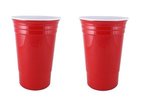 16 oz. Double Wall Insulated "Party" Cup - Two sided Imprint - Red