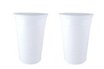 16 oz. Double Wall Insulated "Party" Cup - Two sided Imprint - White