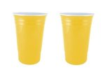 16 oz. Double Wall Insulated "Party" Cup - Two sided Imprint - Yellow