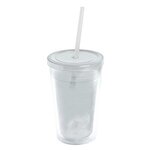 16 oz. Double-Wall Insulated Transparent Tumbler - Clear