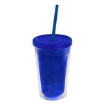 16 oz. Double-Wall Insulated Transparent Tumbler - Transparent Blue