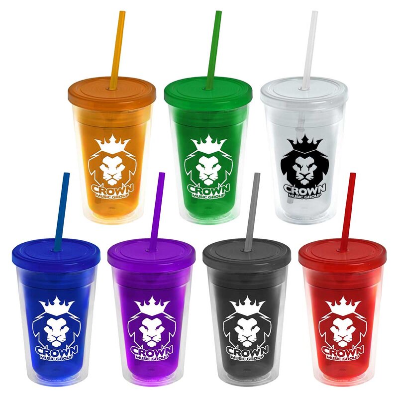 Main Product Image for 16 Oz Double-Wall Insulated Transparent Tumbler