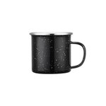 16 Oz. Enamel Camping Mug with SS Rim - Black