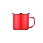 16 Oz. Enamel Camping Mug with SS Rim - Red