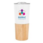 16 OZ. MARLOW STAINLESS STEEL TUMBLER WITH BAMBOO BASE