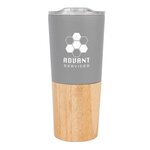 16 OZ. MARLOW STAINLESS STEEL TUMBLER WITH BAMBOO BASE