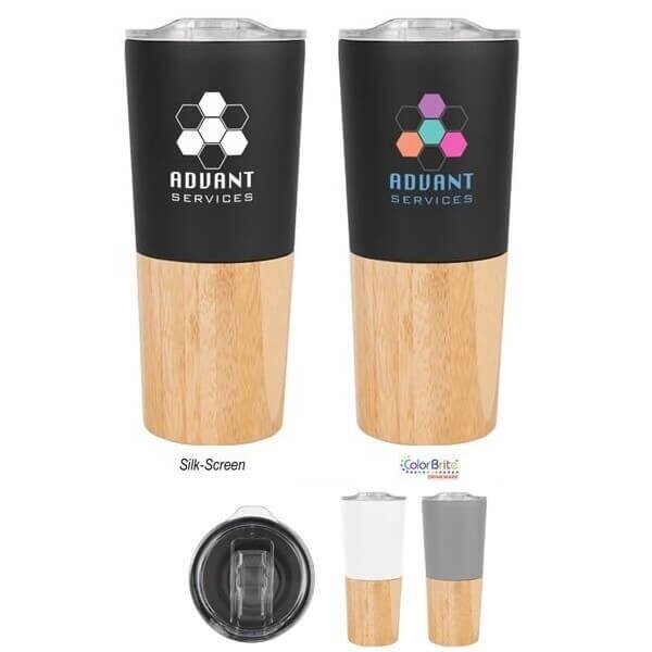 Main Product Image for 16 OZ. MARLOW STAINLESS STEEL TUMBLER WITH BAMBOO BASE