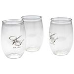 16 oz. Plastic Stemless Wine Glass - Clear