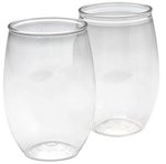 16 oz. Plastic Stemless Wine Glass - Clear