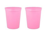 16 oz. Smooth Wall Plastic Stadium Cup - Breast Cancer Pink