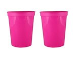 16 oz. Smooth Wall Plastic Stadium Cup - Neon Pink