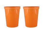 16 oz. Smooth Wall Plastic Stadium Cup - Orange